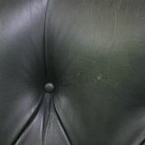 Green Cowhide Leather Chesterfield Armchair in Classic English Style