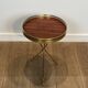 Tripod Side Table in Brass with Mahogany Top and Openwork Gallery. St. Trava