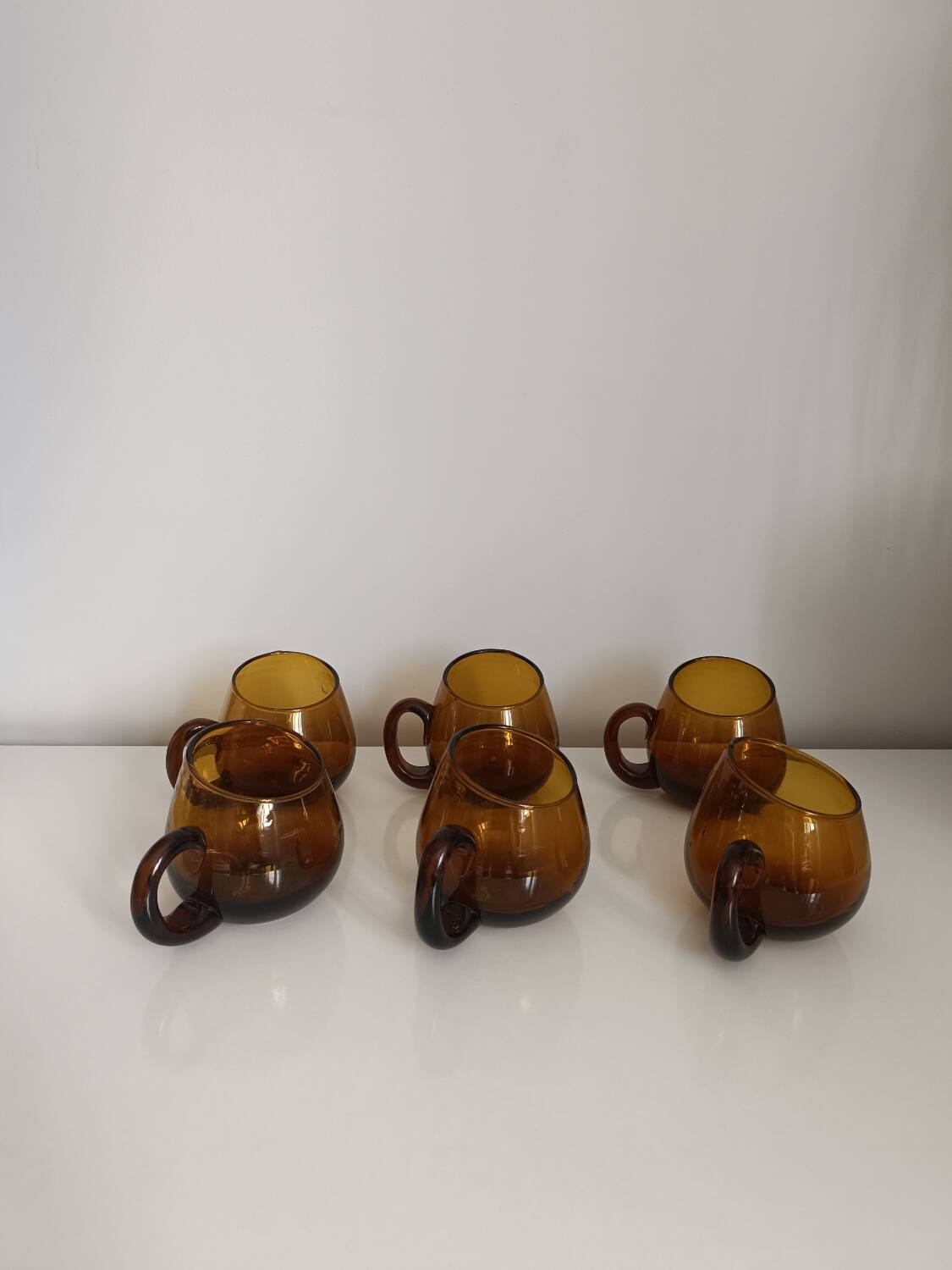 Set of 6 vintage blown glass cups