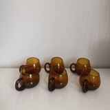Set of 6 vintage blown glass cups