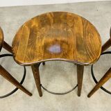 3 brutalist bar stools in Scandinavian style from the 60s
