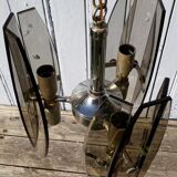 70s smoked glass chandelier