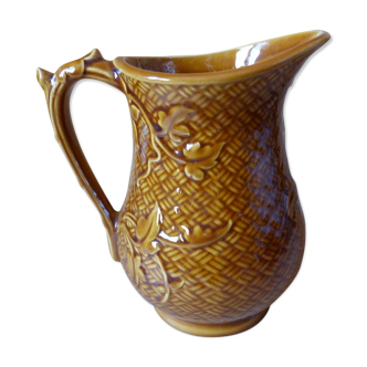 Sarreguemines ceramic wine pitcher