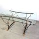 Table à manger vintage en fer forgé et verre, années 1970