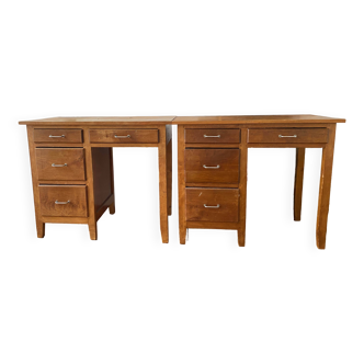 2 bureaux d'internat bois vintage années 50/60