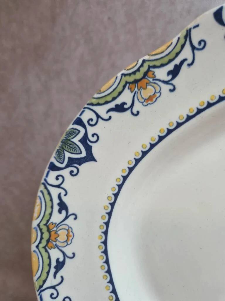 Large oval dish K&G Lunéville model Lisbonne antique 41.5 cm