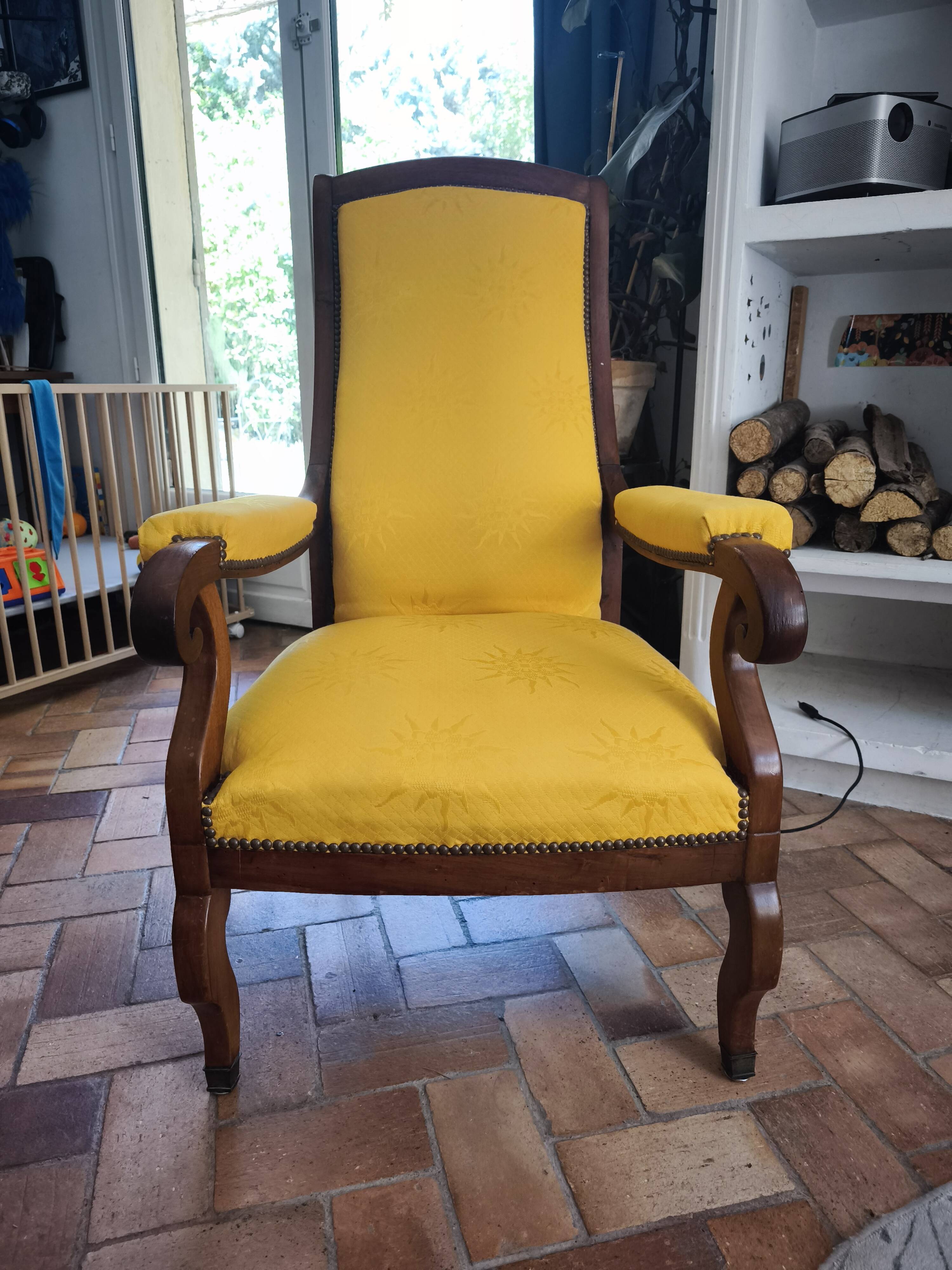 Yellow Voltaire armchair