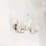 Pair wall lamp neo classic double golden 1960