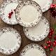 Set of 6 antique ironstone dinner plates, Alphand pattern