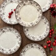 Set of 6 antique ironstone dinner plates, Alphand pattern