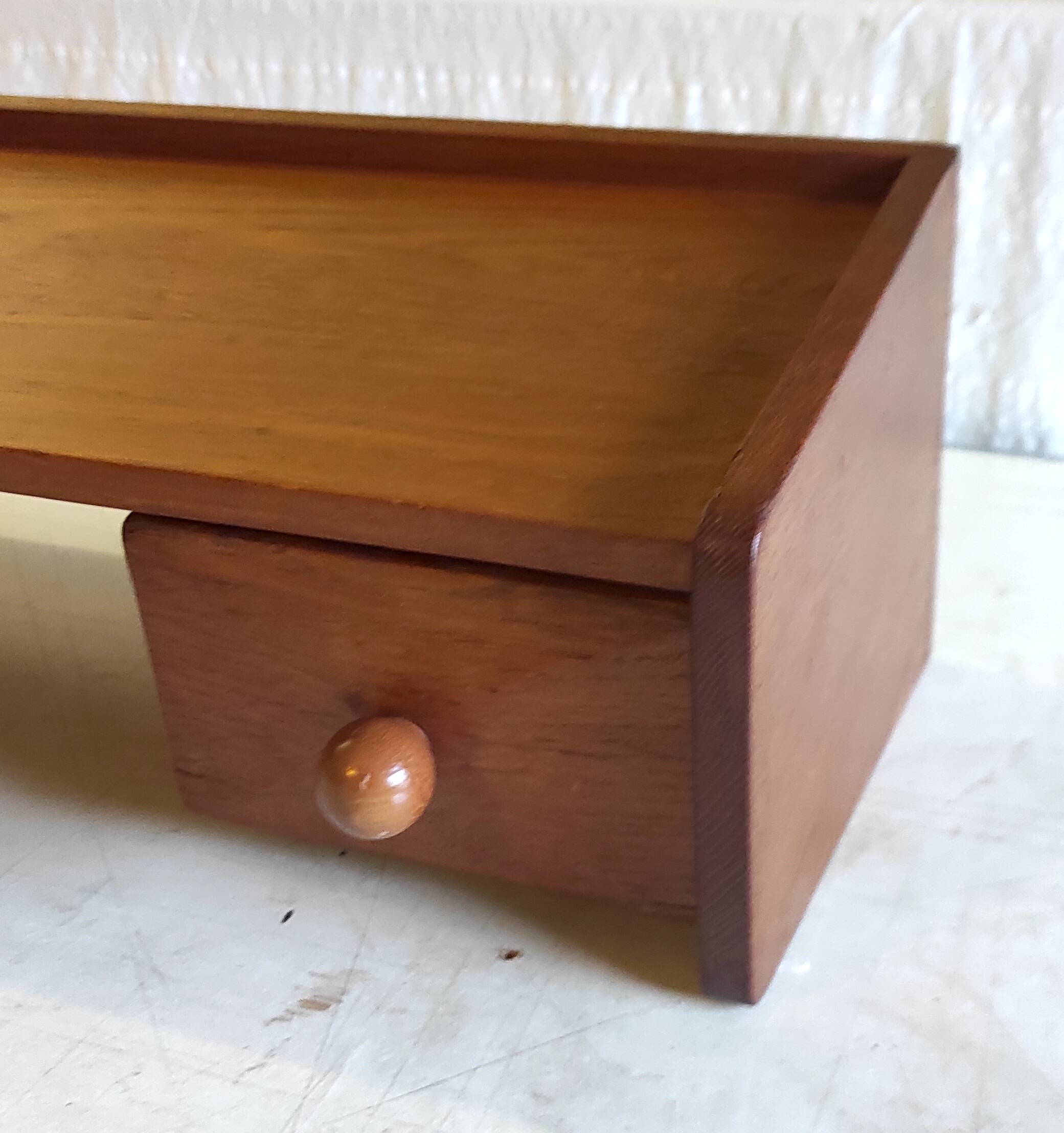 Solid oak wall console - 1950s