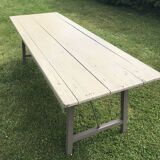 Folding table in wood and iron