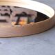 Vintage Scandinavian wooden circular mirror, 1970s