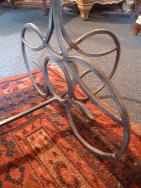 Table console fer forgé et marbre