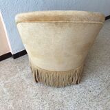 Yellow velvet toad armchair