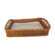 Plateau  rectangulaire en osier vintage années 60-70