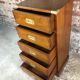 Chiffonnier / storage cabinet 5 drawers in rubber tree tint walnut and brass