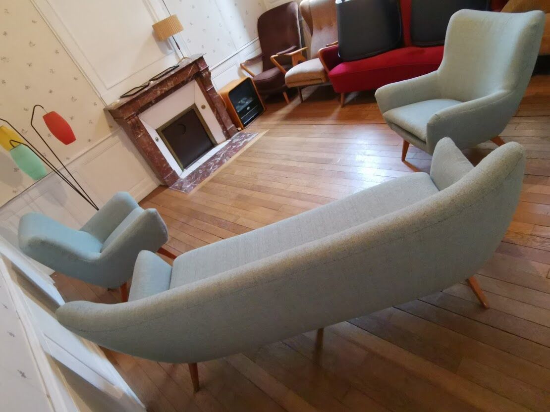 Rare 50s Swedish salon Restored for its rental in the film "Little Nicolas ,2021"