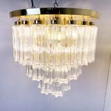 Flush mount chandelier by Glashutte Limburg, 1970s