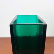 Minimalist mid-century glass block vase by Finncristall, Finland, 1960s.