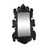 Beveled mirror and carved wood XIX th 27x45cm