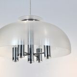 Suspension Doria chrome et lucite dome