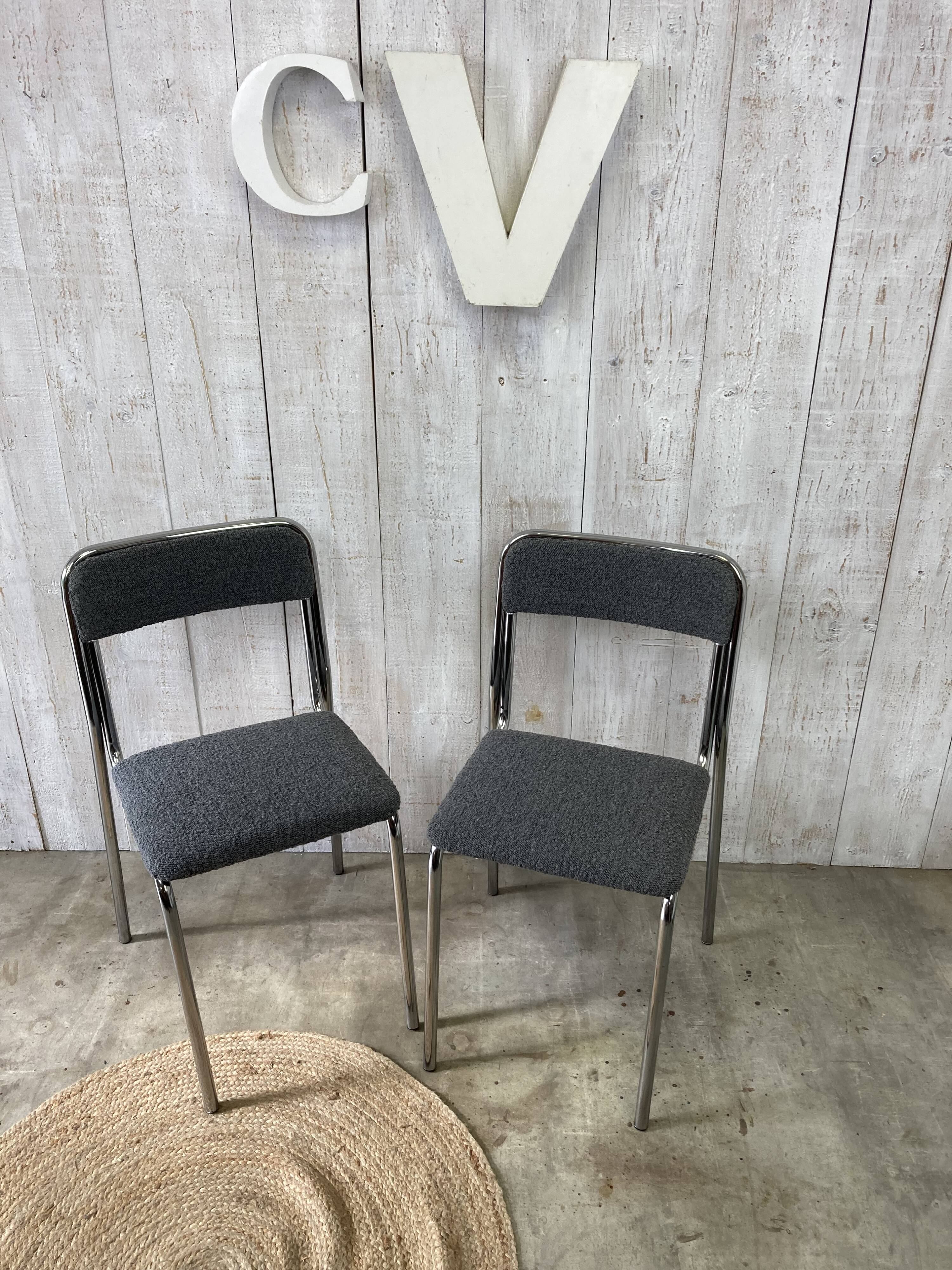 Pair of vintage chrome chairs