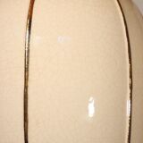Large cracked earthenware lamp and Longwy enamels, France 1990s