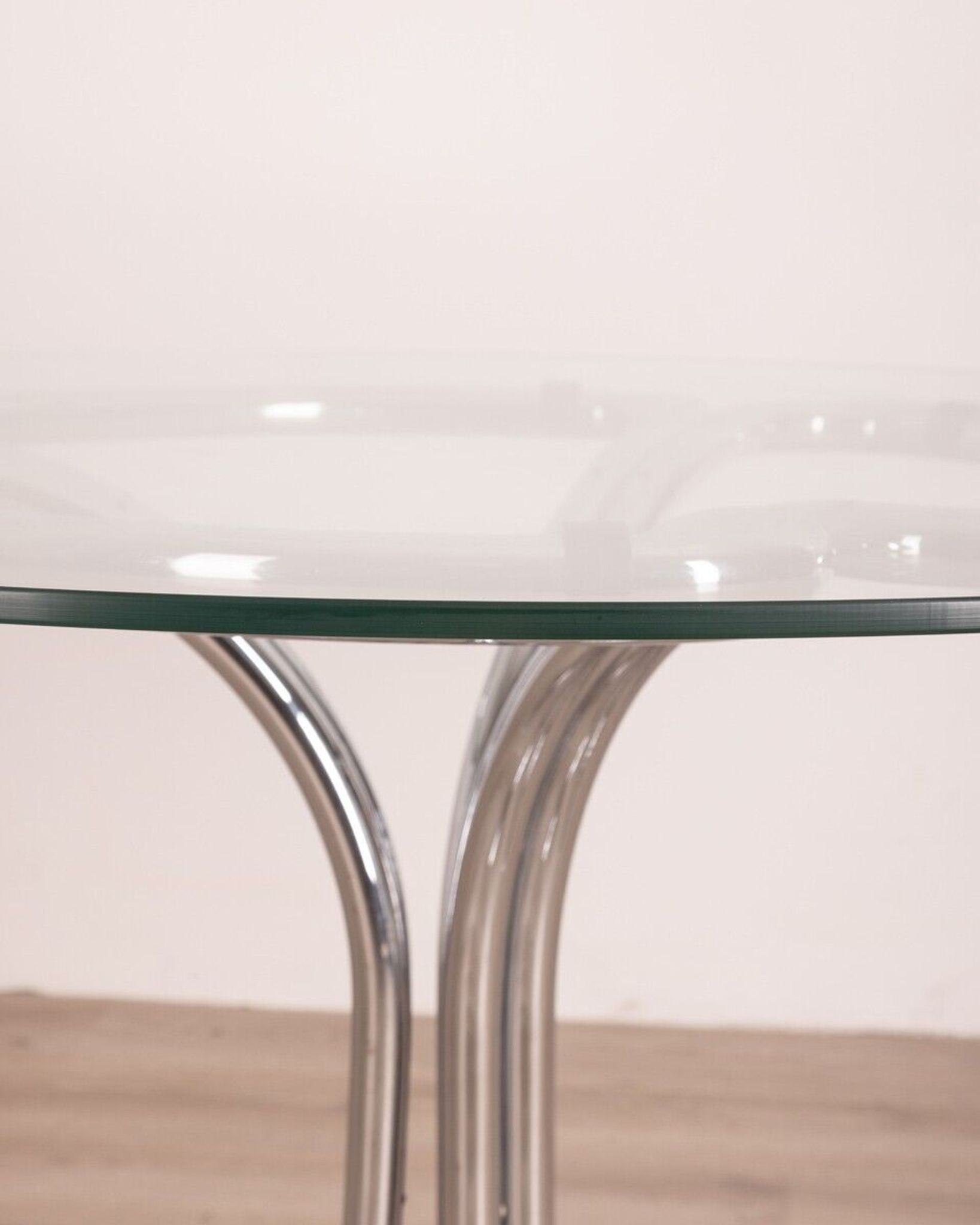Table ronde en verre vintage design italien des années 1970