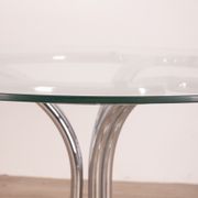 Table ronde en verre vintage design italien des années 1970