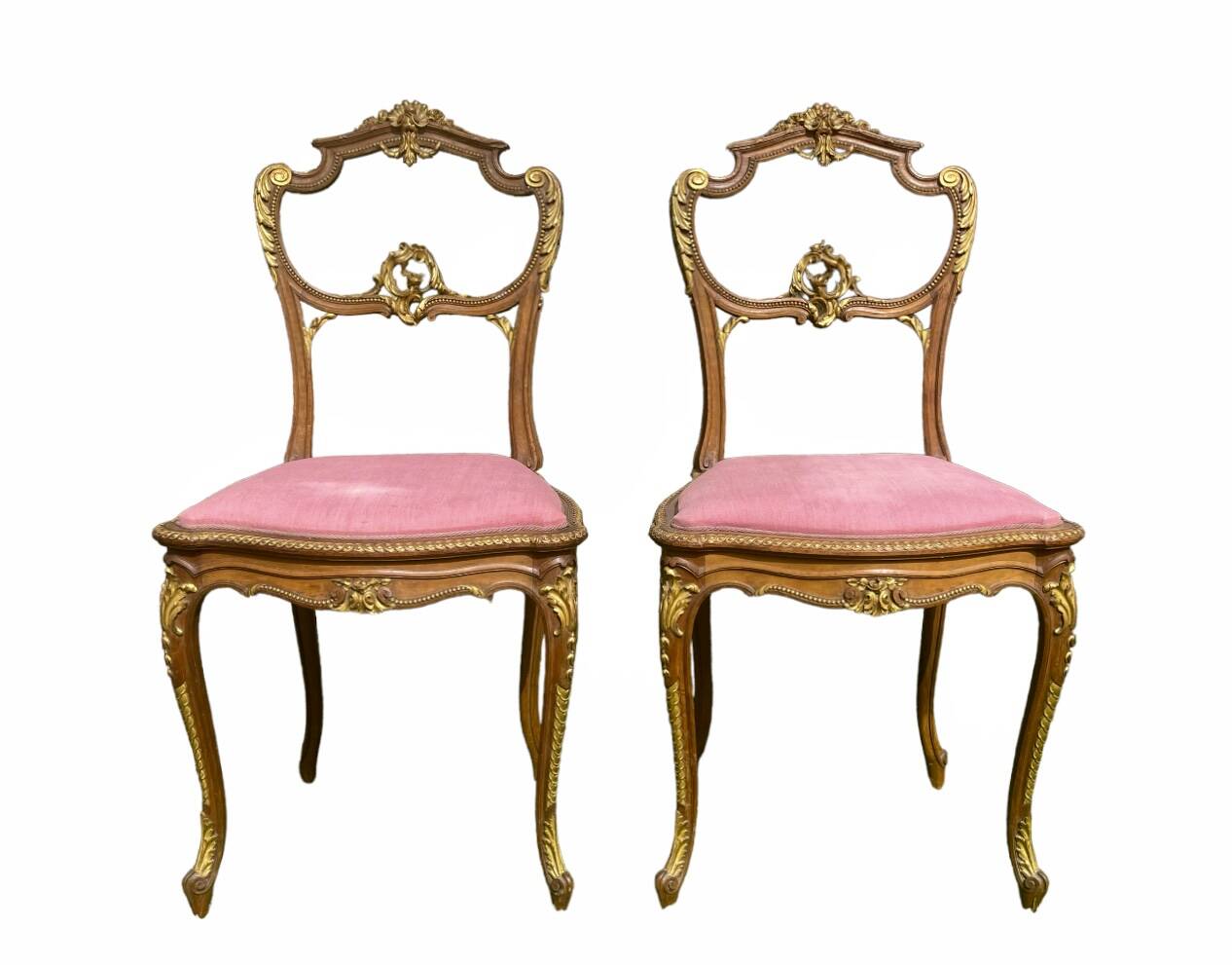 Pair of Louis XV Style Mahogany Chairs