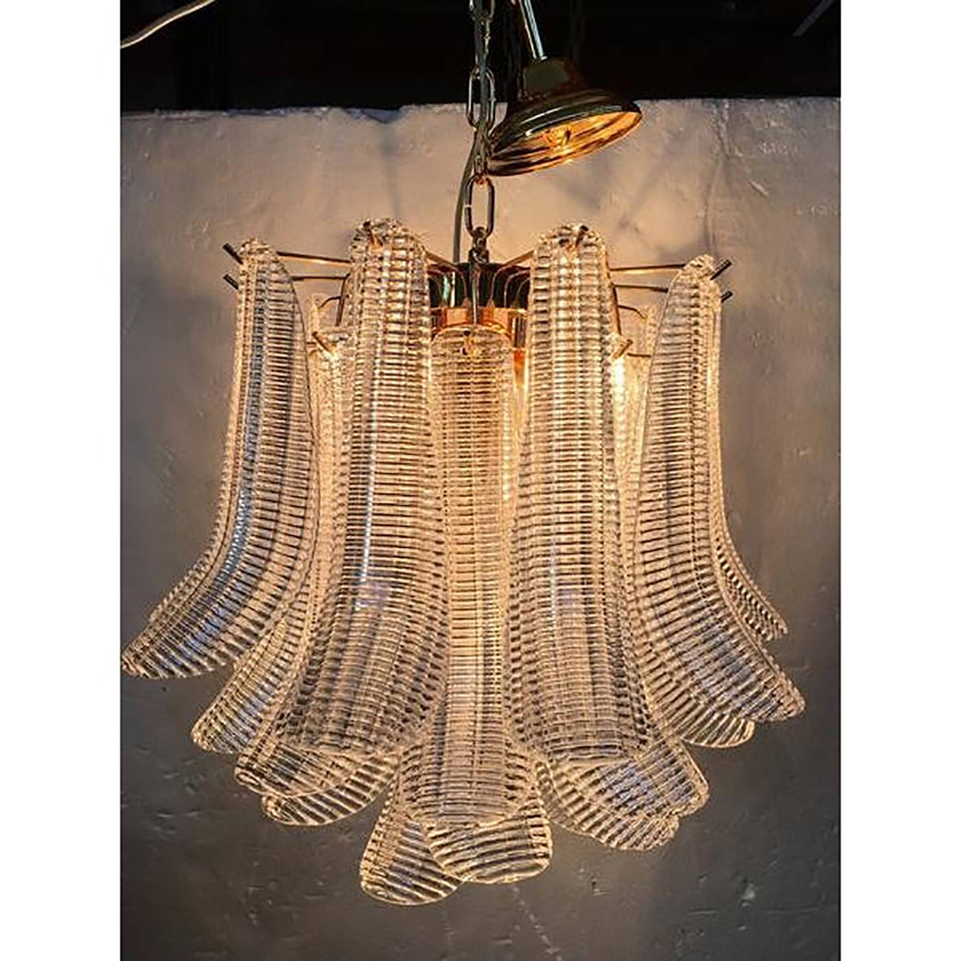 Contemporary Murano Glass "Sella" Chandelier With a Gold 24k Metal Frame