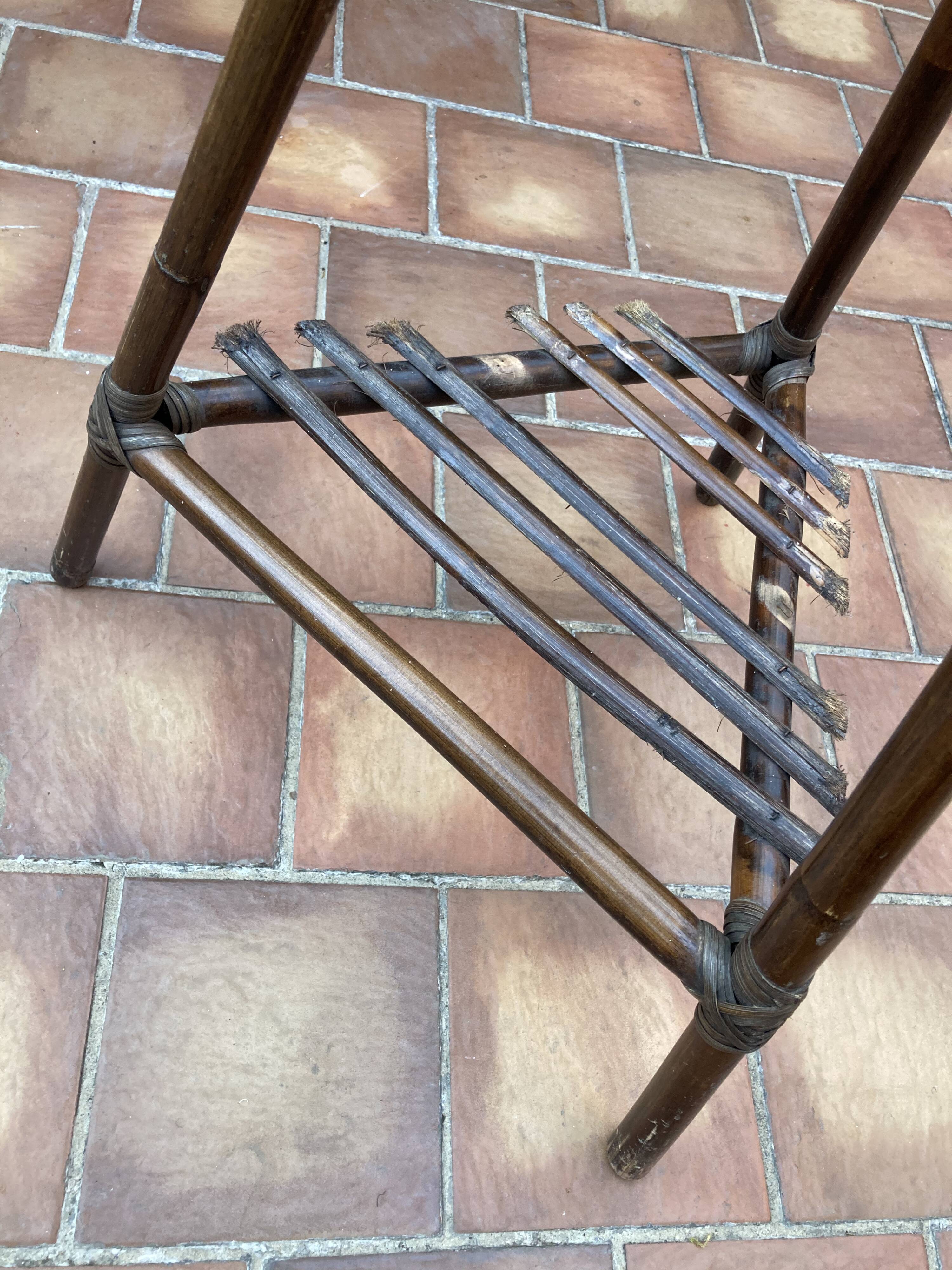 Vintage rattan plant holder