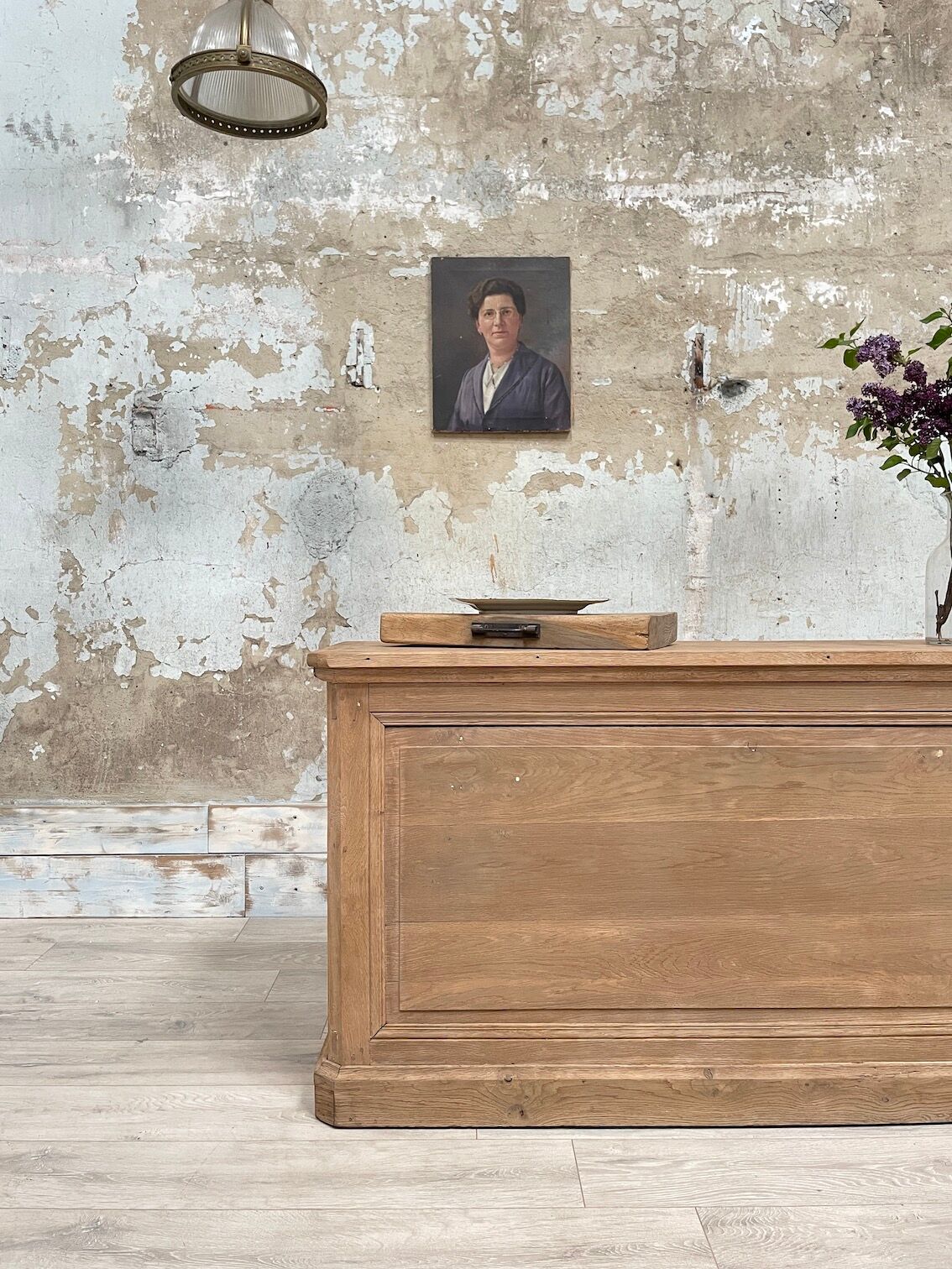 Bank store counter with drawers, circa 1900.