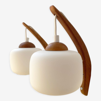 Pair of wall lamps by Uno and Östen Kristiansson for Luxus Sweden