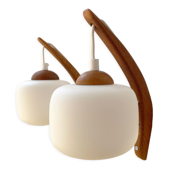 Pair of wall lamps by Uno and Östen Kristiansson for Luxus Sweden