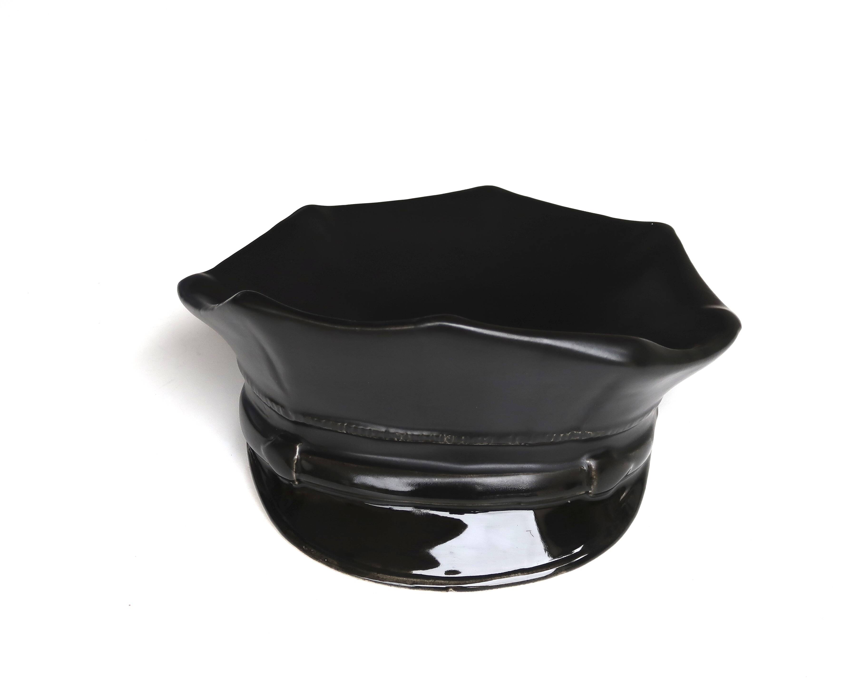 Black ceramic vide poche by Jean Claude Peiré, 1980s.