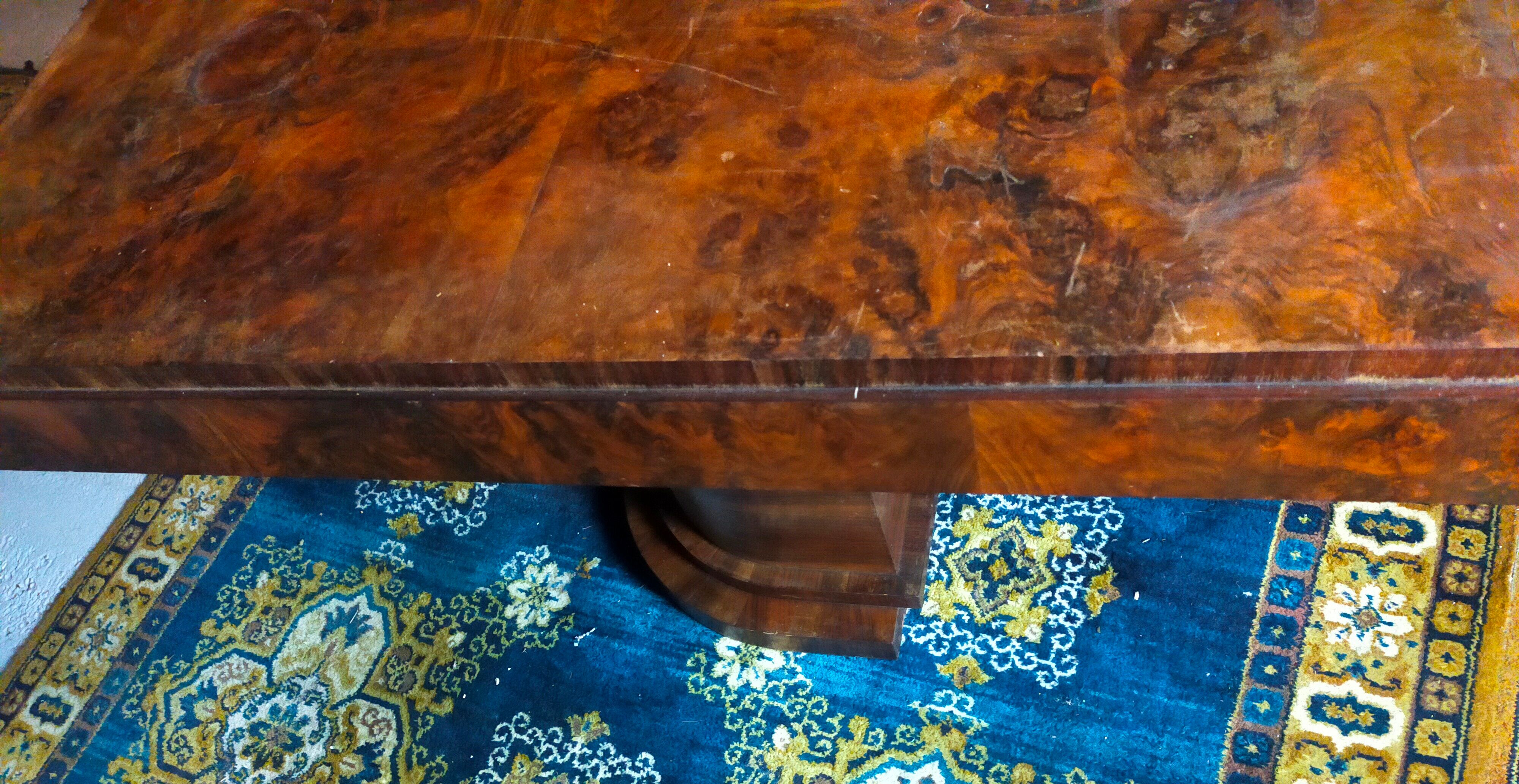 Art deco period table in walnut bramble