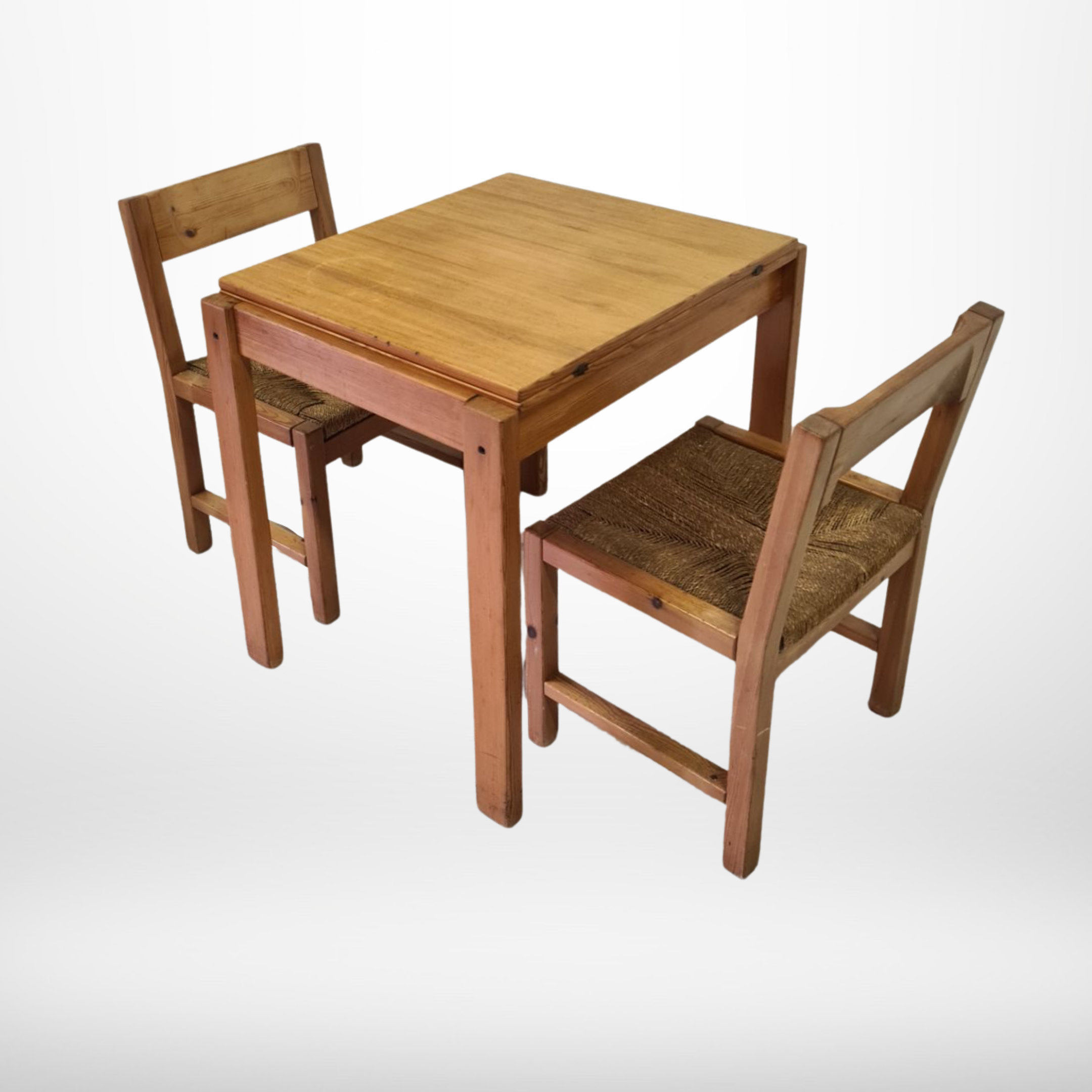 Compact tiny house pine dining set, Sweden 1960s