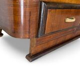 Commode italienne Art déco en ronce de noyer, années 1920