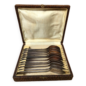Series 12 old art deco coffee spoons vintage silver metal