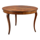 Table ronde élégante avec tiroir et pieds galbés