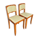 Pair of chairs Art Deco apple green fabric