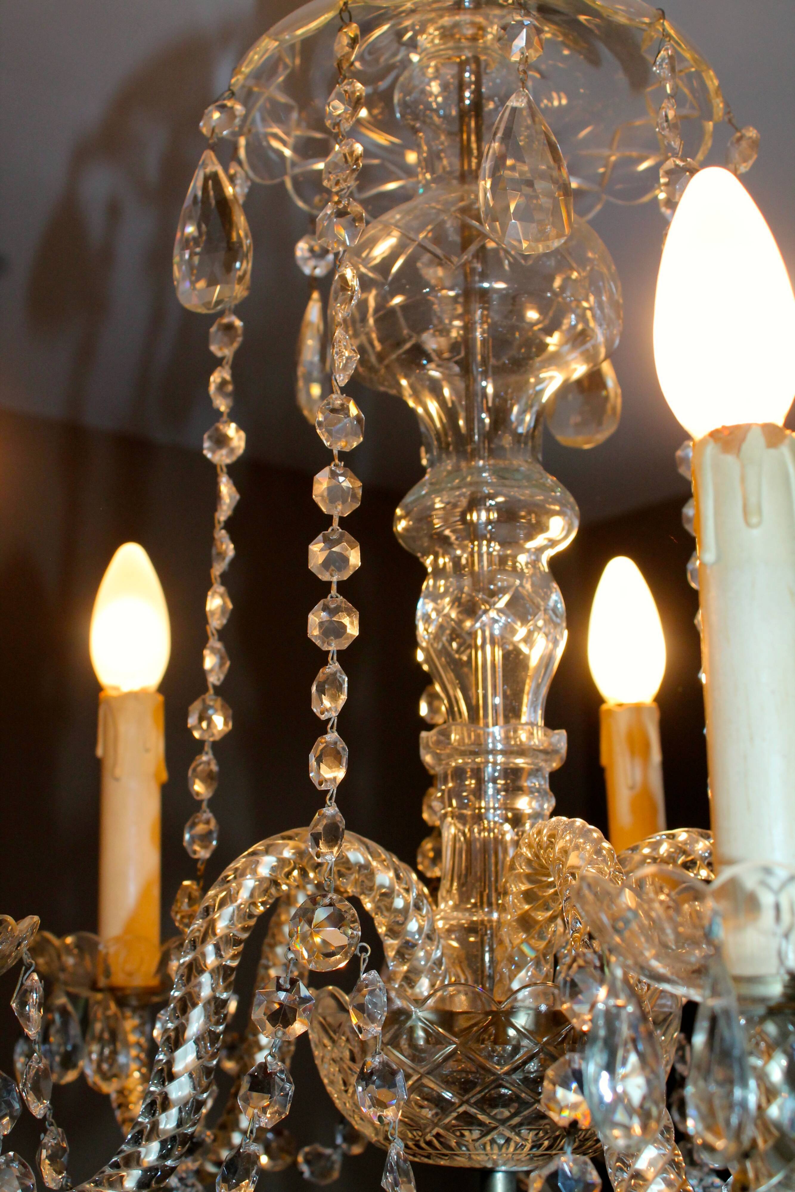 5 lights crystal pendant chandelier from Czechoslovakia