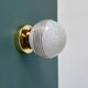 Vintage glass globe wall or ceiling light in white and gold from Clichy.