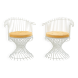 Mathieu Matégot pair of Anthéor armchairs 1950s
