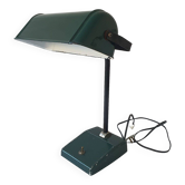 Ancienne Lampe De Bureau Industriel Émaillé Verte Art Déco Fonctionnelle Vintage
