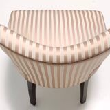 Paire de fauteuils cocktails vintage en satin beige, 1950
