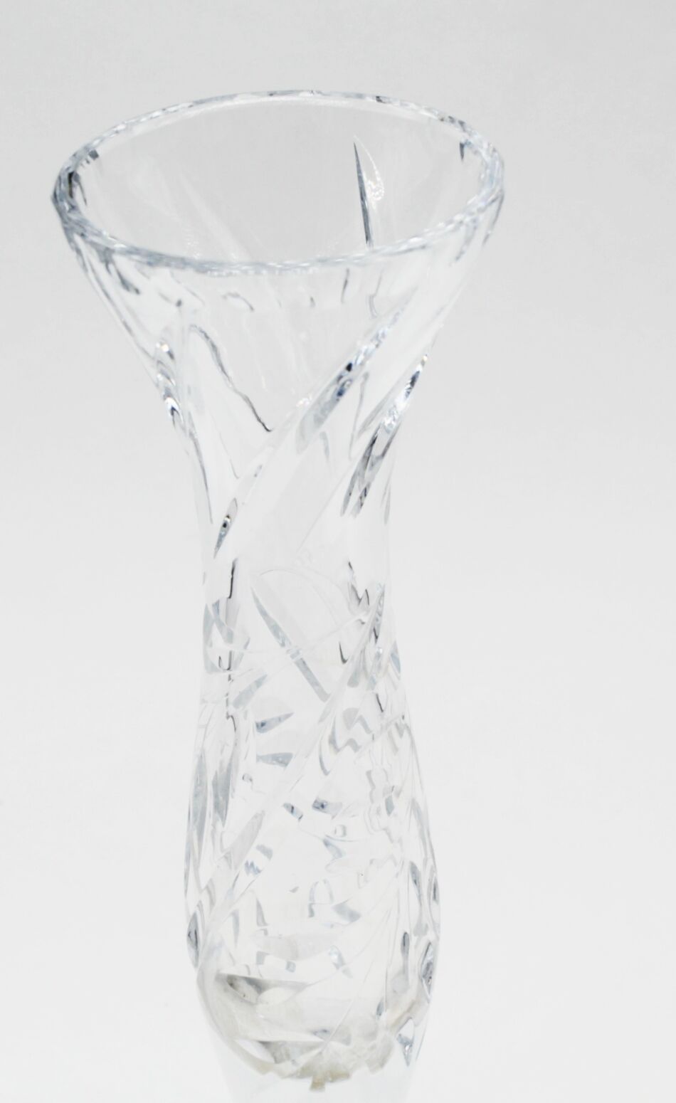 Old chiseled glass vase