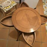 Pedestal Swivel Table with marquetry top